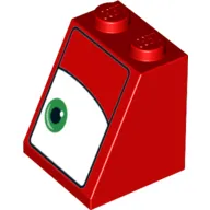 Slope 65° 2 x 2 x 2 with Bottom Tube and Eye, Green, Left Print