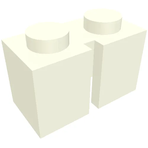 Brick 1 x 2 without Bottom Tube, Slotted (with 1 slot)