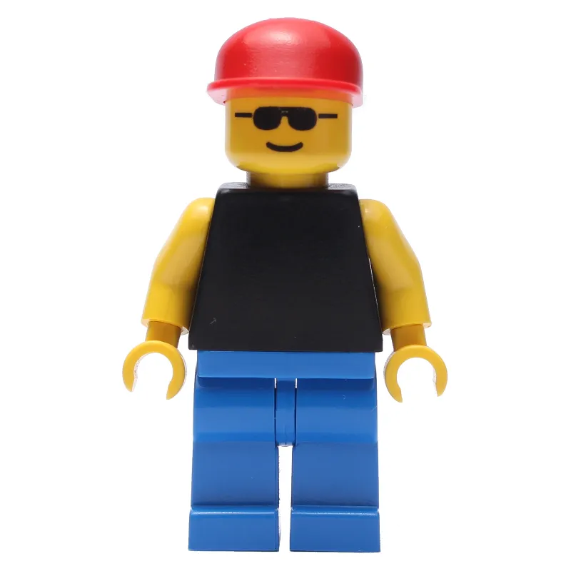 Man - Black Torso, Blue Legs, Red Cap