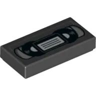 Tile 1 x 2 with Video Tape print