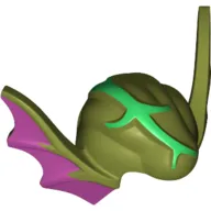 Head Top, Mutated Doctor O'Neil with Magenta Ears and Green Protruding Vein Print