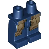 Hips and Dark Blue Legs with Dark Tan Coattails Print