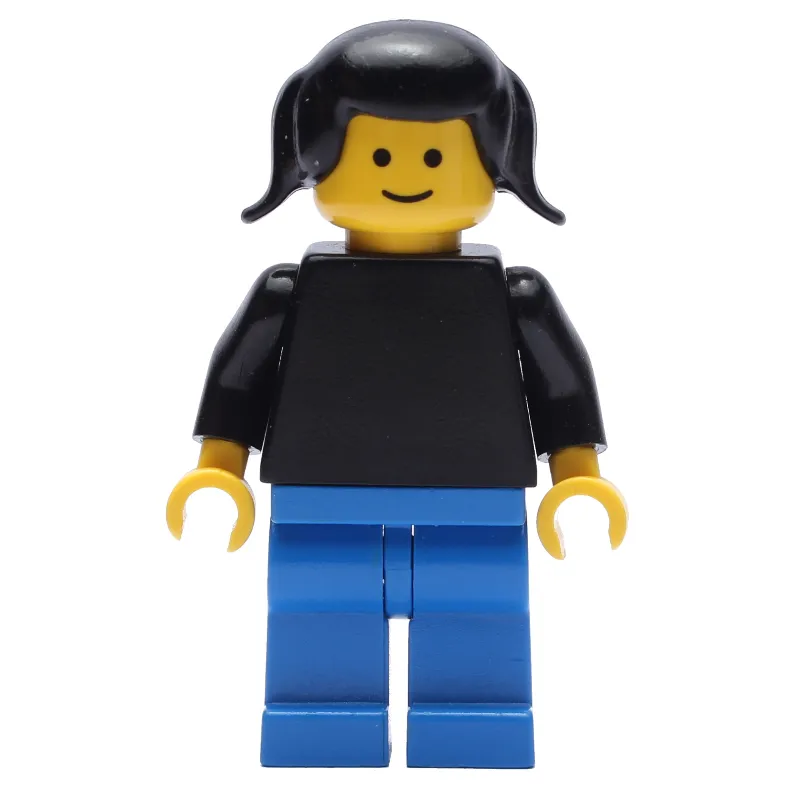 Woman, Plain Black Torso, Blue Legs, Black Hair