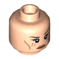 Minifig Head Tauriel, Freckles, Calm / Clenched Teeth Print