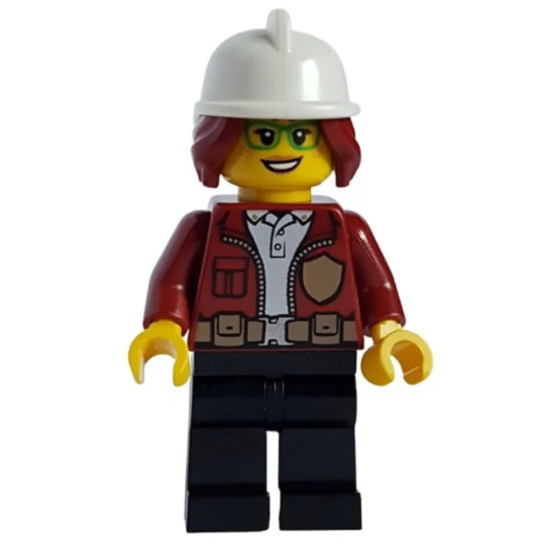 Freya McCloud, Open Dark Red Jacket with Badge, White Fire Helmet (3626cpr2972 Head)