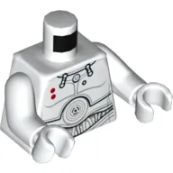 Torso Armor with Plates with Concentric Circles, Wires, and 2 Red Dots Print, White Arms and Hands