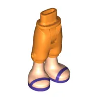 Minidoll Hips and Cropped Trousers with Dark Purple Sandals, Light Nougat Legs Print [Thin Hinge]