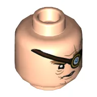 Minifig Head Alastor Mad-Eye Moody / Barty Crouch Jr, Scar Lines, Furled Mouth, and Magic Eyepatch / Stubble and Licking Lips Print