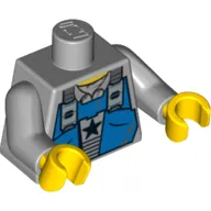 Torso Vest, Blue with Star over Shirt with Collar Print, Light Bluish Gray Arms, Yellow Hands