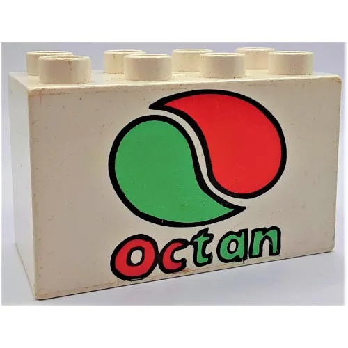 Duplo Brick 2 x 4 x 2 with Octan Logo Print