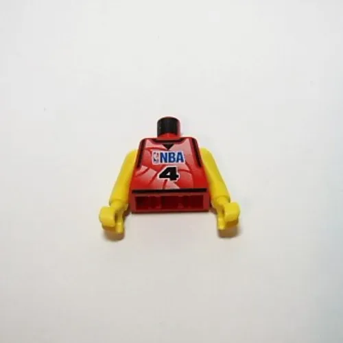 Torso Basketball Jersey, NBA Logo and '4' Print, Long One Piece Arms Yellow (NBA)