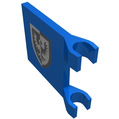 Flag 2 x 2 Square [Thin Clips] with Black Falcon Original Print (rounder bottomed Shield)