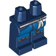 Hips and Dark Blue Legs with Blue and Gold Trim and White Sash Print