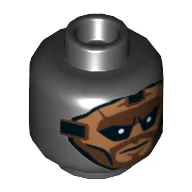 Minifig Head Foot Soldier, Balaclava, Nougat Face, Brown Beard Print [Hollow Stud]