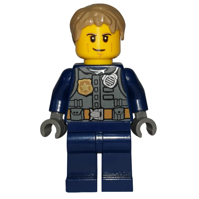 Chase McCain, Dark Bluish Gray Vest with Radio, Badge and Pouches over Dark Blue Shirt