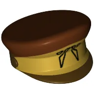 Hat, Captain's Cap with Black Symbol and Gold Stripe Print (Naboo Security Guard)