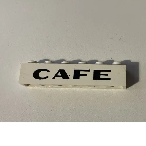 Brick 1 x 6 with 'CAFE' Sans-Serif Thick print