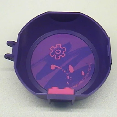 Pod, Round, Half, Back with 1 x 2 Plate Dark Pink with Brush Stroke Sticker