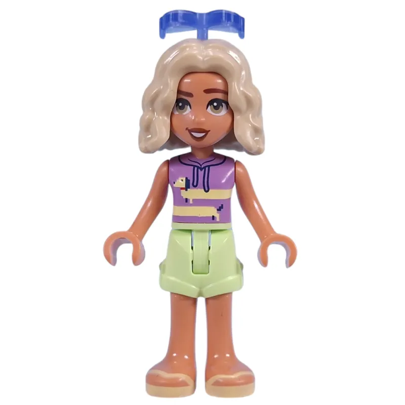 Nova, Lavender Top, Yellowish Green Skirt, Sunglasses