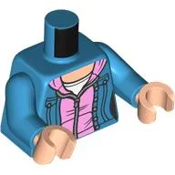 Torso Jacket, Bright Pink Hoodie, White Shirt Print, Dark Azure Arms, Light Nougat Hands