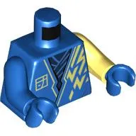 Torso Robe, Bright Light Decorations, Dark Blue Shirt print, Blue Arms and Hands