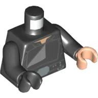 Torso, Odd Hands, Robe, Black Belt with Silver Accessories and Dark Bluish Gray Accent Print, Black Arms, Left Light Nougat Hand, Right Black Hand