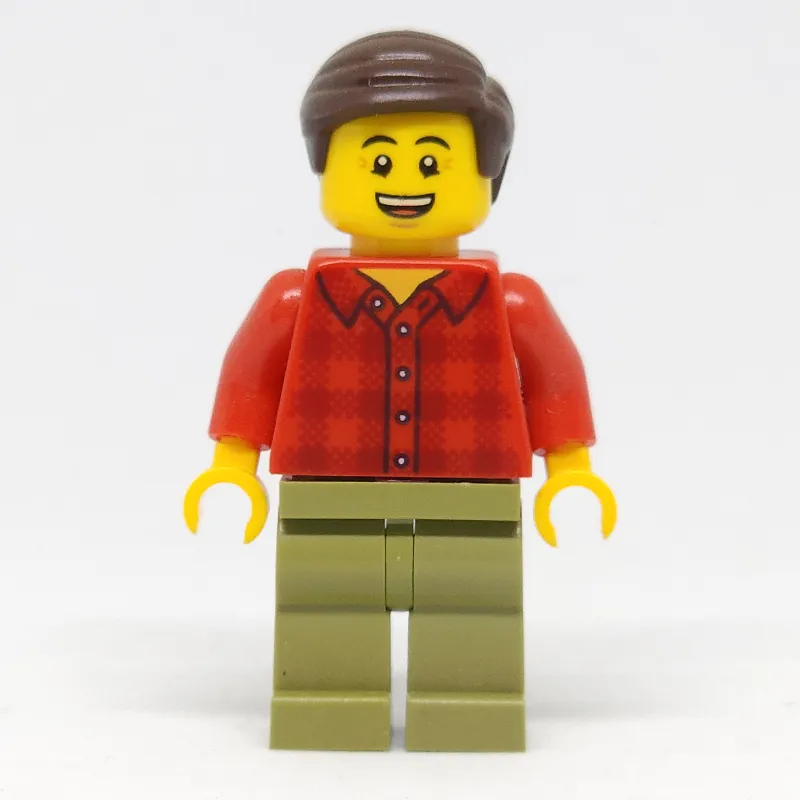 Red Torso, Olive Green Legs, Dark Brown Hair