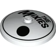 Dish 4 x 4 Inverted [Radar] with Black Circle, Dot and 'THE MIXIES' Print