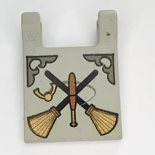 Flag 2 x 2 Square [Thin Clips] with Crossed Brooms Print