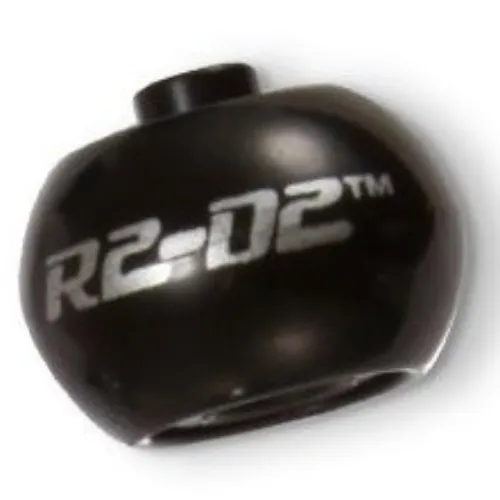 Pen Bead, Round Orb with Silver 'R2-D2' Print