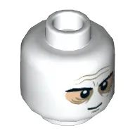 Minifig Head Darth Vader, Pink Sunken Eyes, Wrinkles, Scar and Two Large Scars on Back Print [Hollow Stud]