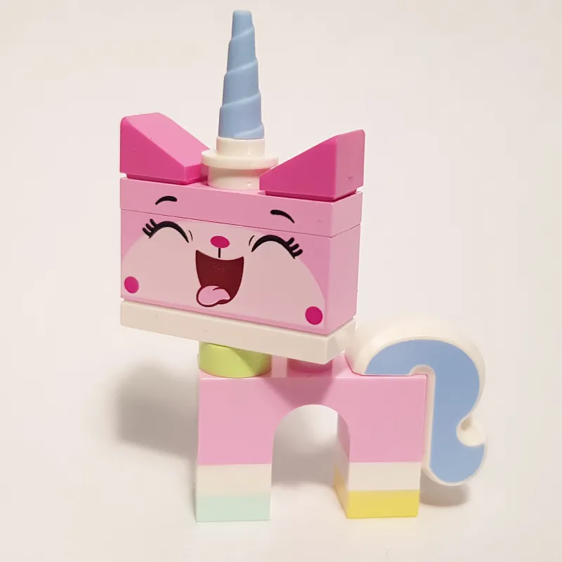 Unikitty, Light Aqua Foot, Closed Eyes, Tongue Sticking Out