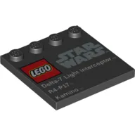 Plates Special 4 x 4 with Studs on One Edge and 'Lego Star Wars' Logo and 'Delta-7 Light Interceptor R4-P17 Kamino' Print [75006]