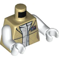 Torso Checkered Jacket with White Undershirt with Creases Print (Leia), White Arms and Hands