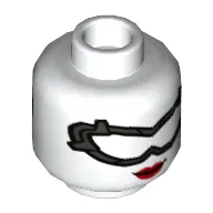 Minifig Head Batwoman, Pearl Titanium Goggles, Red Lips, Smile / Gritted Teeth Print
