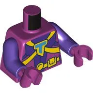Torso, Dark Purple Armor, Azure 'T', Yellow Straps, Utility Belt print, Dark Purple Arms, Magenta Hands