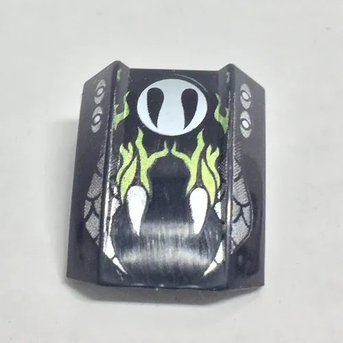 Brick Curved 2 x 2 with Lip, No Studs with Snake Fangs Print (Snake) - Set 4577