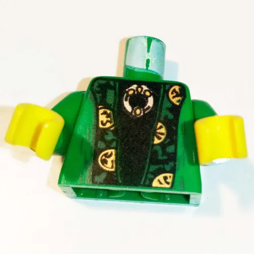 Torso Robe with Green and Gold Trim Print (McGonagall), Green Arms, Yellow Hands