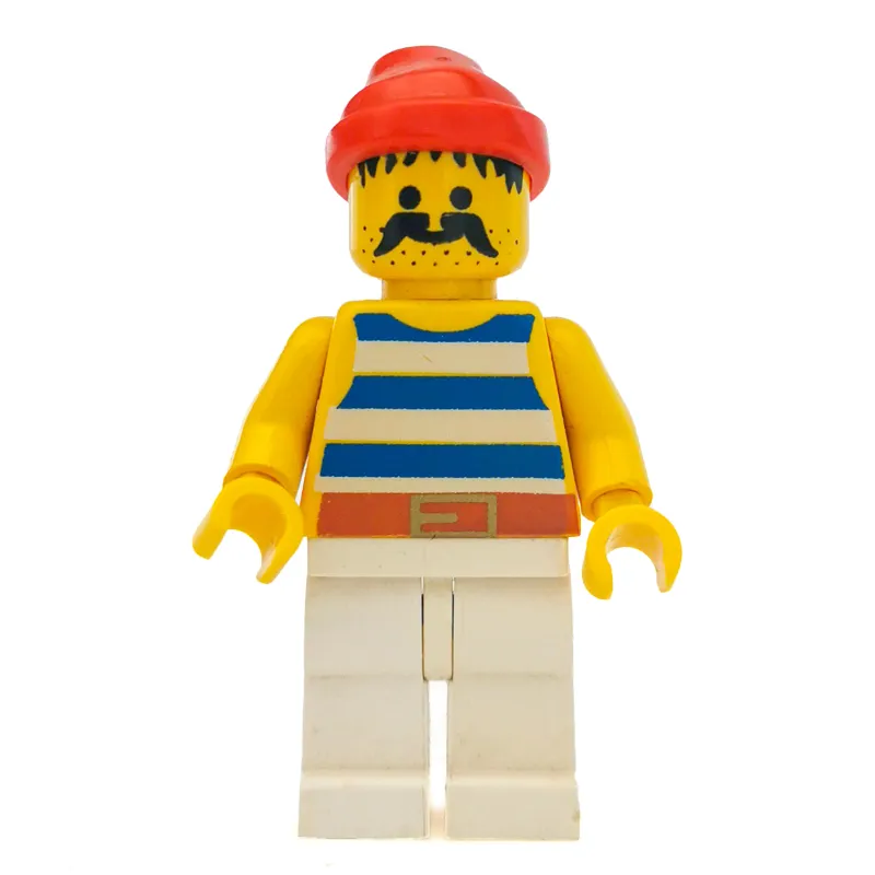 Pirate - Blue Stripes, White Legs, Red Bandana, 3626a