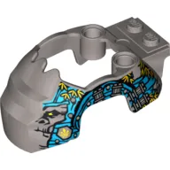 Fairing, Fly Wheel, Gorilla Shape with Dark Azure and Silver Markings and Leaves Print