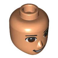 Minidoll Head Male, Dark Brown Eyes, Open Mouth Smile print