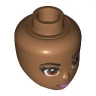 Minidoll Head, Orange Eyes and Bright Pink Lips Print (Bumblebee)