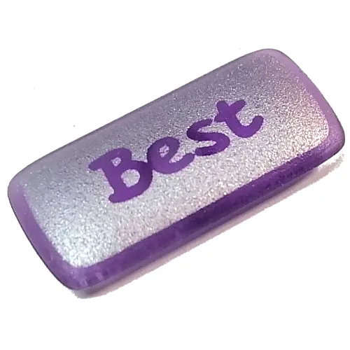 Clikits Icon, Rectangle 3L with Pin, Silver 'Best' Print