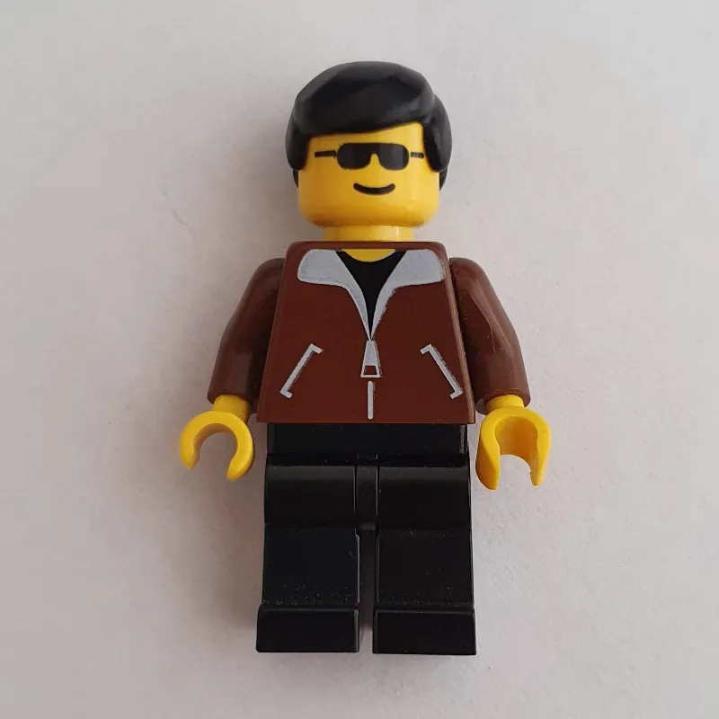 Man - Brown Jacket, Dark Grey Legs