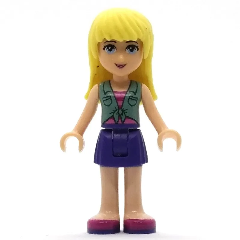 Stephanie - Sand Green Vest, Dark Purple Skirt