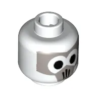 Minifig Head Firebender (Avatar), Gray Mask with Black Eyes Print [Blocked Open Stud]