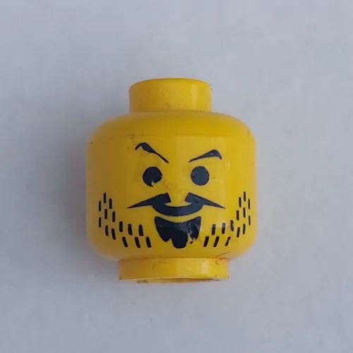 Minifig Head Imperial Armada, Moustache Pointed, Goatee and Stubble Print