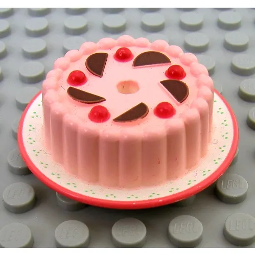 Scala, Food, Cake, Pink Frosting with Red Cherries and Chocolate Wedges Print