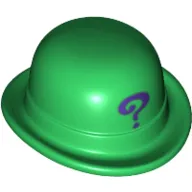 Hat, Bowler with Purple Question Mark Print