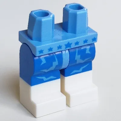 Hips with Blue Legs and White Boots Pattern with Medium Blue Decorations and Blue Stars Print